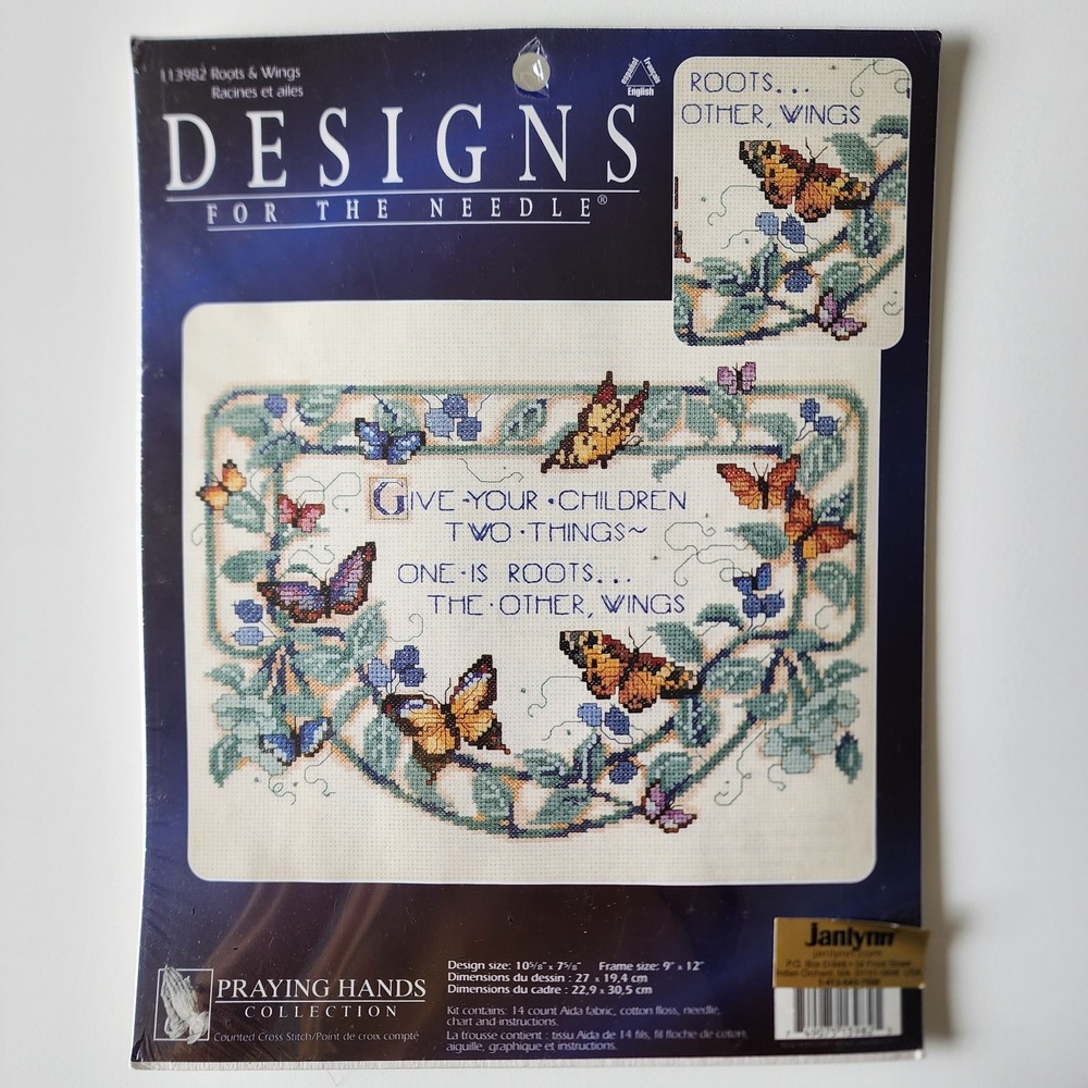 Janlynn Counted Cross Stitch Kit 113982 Roots Wings‎ Children Butterflies NEW